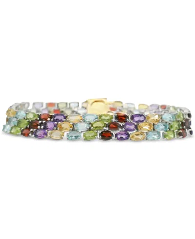 Macy's Multi-gemstone Flex Bracelet (25-7/8 Ct. T.w.) In Sterling Silver