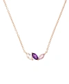Macy's Multi-gemstone Marquise Trinity 18" Pendant Necklace (3/4 Ct. T.w.) In 14k Rose Gold-plated Sterling In Multi-gemstone