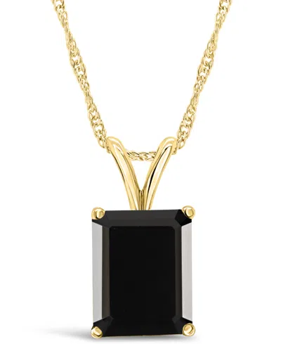 Macy's Multi-gemstone Pendant Necklace In 14k Yellow Gold (also In 14k White Gold) In Black