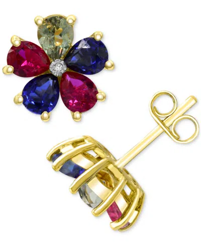 Macy's Multi Gemstone: Pink Topaz 5/8 Ct. T.w., Peridot 5/8 Ct. T.w. ,blue Topaz 5/8 Ct. T. W., Amethyst 5/