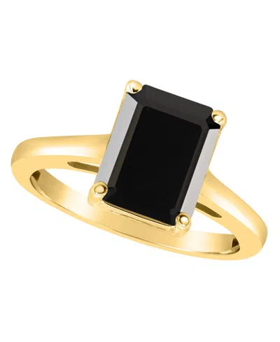 Macy's Multi Gemstone Ring In 14k Yellow Gold (also In 14k White Gold) In Black