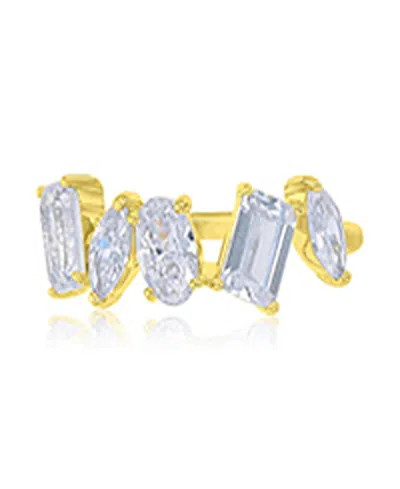 Macy's Multi-shaped Cubic Zirconia Ring In 14k Yellow Gold Over Sterling Silver In Pattern