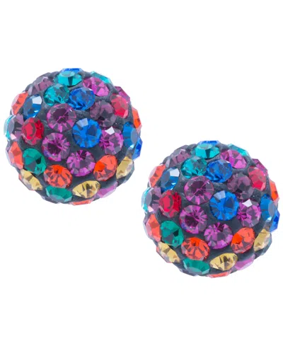 Macy's Multicolor Crystal Pave Ball Cluster Stud Earrings In Sterling Silver (also Available In Silver)