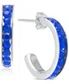 Macy's Multicolor Crystal Pave Small Hoop Earrings In Sterling Silver, 0.59"