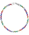 Macy's Multicolor Cubic Zirconia Link Bracelet In Sterling Silver In Multi