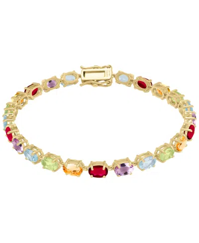 Macy's Multi-gemstone (11.55 Ct. T.w.) Bracelet In Sterling Silver In Gold