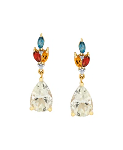 Macy's Multi-gemstone (4.45 Ct. T.w.) And Diamond Accent Drop Earrings In 10k Yellow Gold