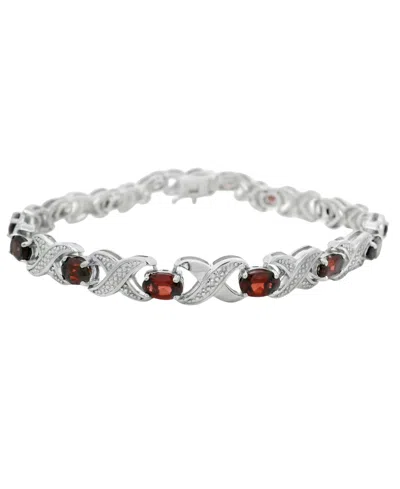 Macy's Multi-gemstone (6.70 Ct. T.w.) Bracelet In Sterling Silver (also Available In Garnet) In Metallic