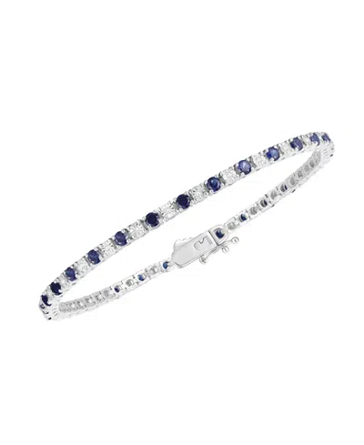 Macy's Multi-gemstone Bracelet In 14k Gold Over Sterling Silver (also In Sterling Silver) In Blue