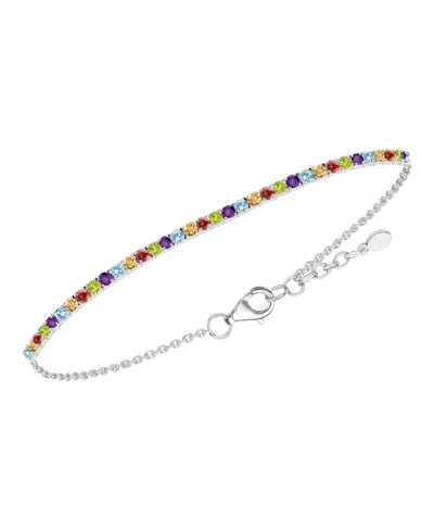 Macy's Multi-gemstone Bracelet In Sterling Silver