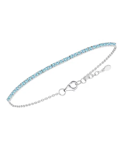 Macy's Multi-gemstone Bracelet In Sterling Silver In Blue