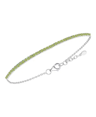 Macy's Multi-gemstone Bracelet In Sterling Silver In Green
