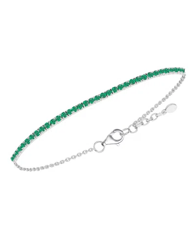 Macy's Multi-gemstone Bracelet In Sterling Silver In Metallic
