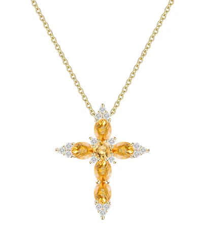 Macy's Multi-gemstone Pendant Necklace In 14k Gold Over Sterling Silver (also In Sterling Silver)