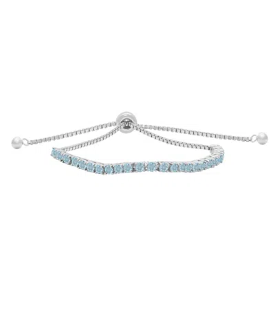 Macy's Multi-stones Bolo Bracelet (1.84 Ct. T.w.) In Sterling Silver In Blue