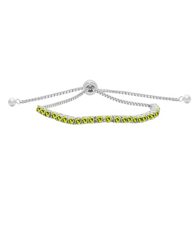 Macy's Multi-stones Bolo Bracelet (1.84 Ct. T.w.) In Sterling Silver In Green