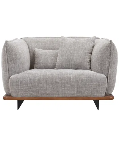 Macy's Muriel 52" Fabric Stationary Chair In Storm Gray