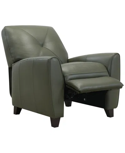 Macy's Myia Tufted Back Leather Pushback Recliner, Created For  In Green