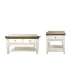 Macy's Myra Small Leg Cocktail Table And Leg End Table Set In Natural,paperwhite