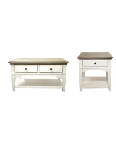 Macy's Myra Small Leg Cocktail Table And Leg End Table Set In Natural,paperwhite