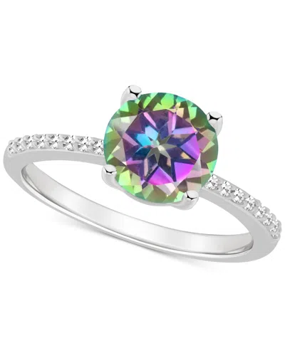 Macy's Mystic Topaz (2-3/8 Ct. T.w.) & Diamond (1/10 Ct. T.w.) Solitaire Ring In Sterling Silver (also In P