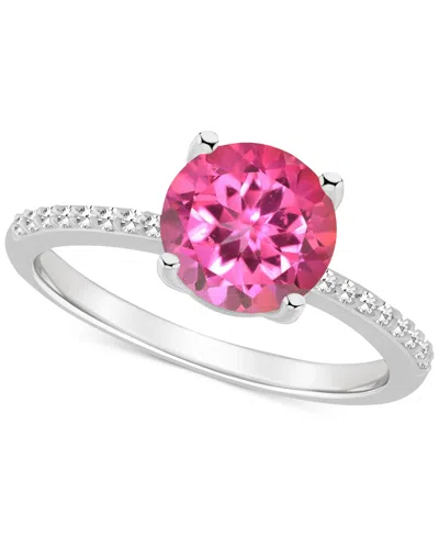 MACY'S MYSTIC TOPAZ (2-3/8 CT. T.W.) & DIAMOND (1/10 CT. T.W.) SOLITAIRE RING IN STERLING SILVER (ALSO IN P