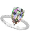 Macy's Mystic Topaz (3-5/8 Ct. T.w.) & Diamond (1/10 Ct. T.w.) Pear Ring In Sterling Silver (also In Pink T In Mystic Topaz