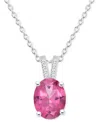 Macy's Mystic Topaz (3-5/8 Ct. T.w.) & Diamond Accent Oval 18" Pendant Necklace In Sterling Silver (also In In Pink Topaz
