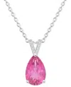 Macy's Mystic Topaz (3-5/8 Ct. T.w.) & Diamond Accent Pear 18" Pendant Necklace In Sterling Silver (also In In Pink Topaz