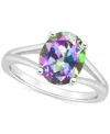 Macy's Mystic Topaz Oval Split Shank Solitaire Ring (3-5/8 Ct. T.w.) In Sterling Silver (also In Pink Topaz In Mystic Topaz