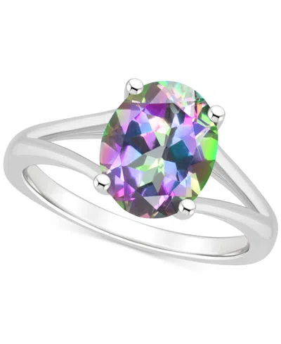 Macy's Mystic Topaz Oval Split Shank Solitaire Ring (3-5/8 Ct. T.w.) In Sterling Silver (also In Pink Topaz