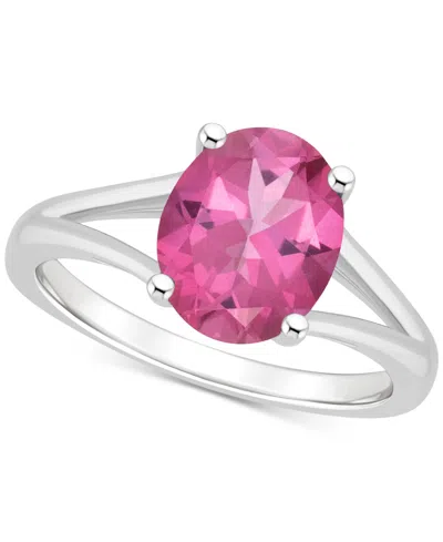 Macy's Mystic Topaz Oval Split Shank Solitaire Ring (3-5/8 Ct. T.w.) In Sterling Silver (also In Pink Topaz