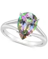 Macy's Mystic Topaz Pear Split Shank Solitaire Ring (3-5/8 Ct. T.w.) In Sterling Silver (also In Pink Topaz In Mystic Topaz