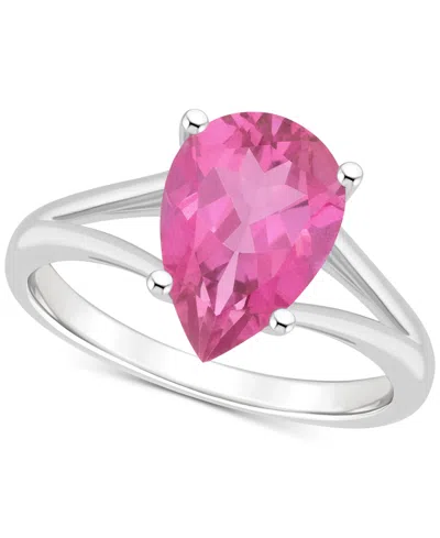 Macy's Mystic Topaz Pear Split Shank Solitaire Ring (3-5/8 Ct. T.w.) In Sterling Silver (also In Pink Topaz