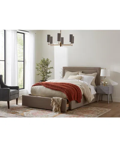 Macy's Naliya Twin Upholstered Storage Bed In Brown