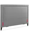 Macy's Naliya Upholstered Twin Headboard In Gray