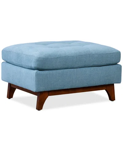 Macy's Nari 32" Fabric Tufted Ottoman, Created For  In Steel