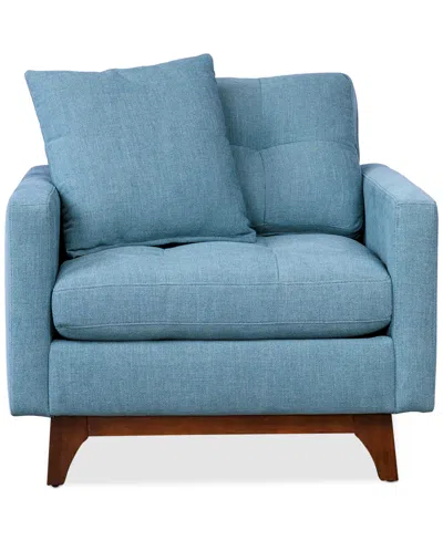 Macy's Nari 36" Fabric Tufted Armchair, Created For  In Steel
