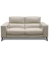 Macy's Neiwert 2-pc. Leather Sofa Sectional With 2 Power Recliners In Gray