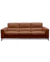 Macy's Neiwert 3-pc. Leather Sofa Sectional With 3 Power Recliners In Brown