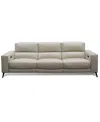 Macy's Neiwert 3-pc. Leather Sofa Sectional With 3 Power Recliners In Gray