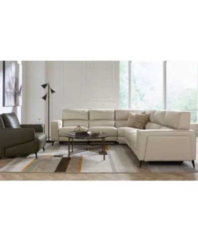 Macy's Neiwert Leather Sectional Collection Exclusively At Macys In Gray