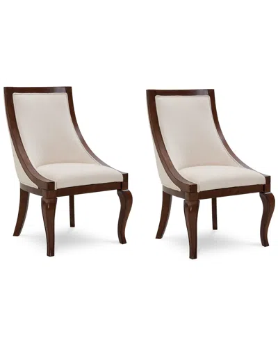 Macy's Nelman 2-pc. Dining Host Chair Set, Created For  In Brown