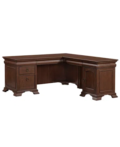 Macy's Nelman 30.5" Wood L-shaped Desk In Brown
