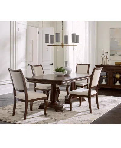 Macy's Nelman 5-pc. Rectangular Dining Set (table & 4 Side Chairs), Created For  In Brown
