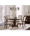 Macy's Nelman 5-pc. Round Dining Set (table & 4 Side Chairs), Created For  In Brown