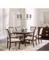Macy's Nelman 7-pc. Rectangular Dining Set (table & 6 Side Chairs), Created For  In Brown
