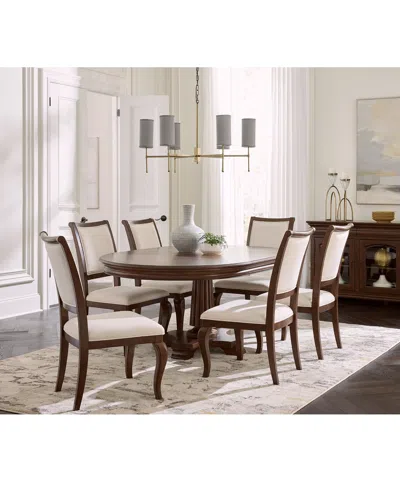 MACY'S NELMAN 7-PC. ROUND DINING SET (TABLE & 6 SIDE CHAIRS), CREATED FOR MACY'S