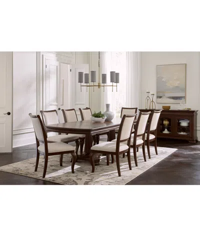 Macy's Nelman 9-pc. Rectangular Dining Set (table & 8 Side Chairs), Created For  In Brown
