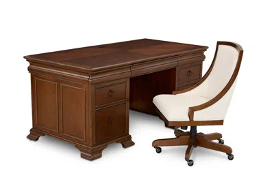 Macy's Nelman Executive Desk And Desk Chair In Brown